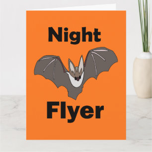 Spooky Cute Bat Night Flyer Card