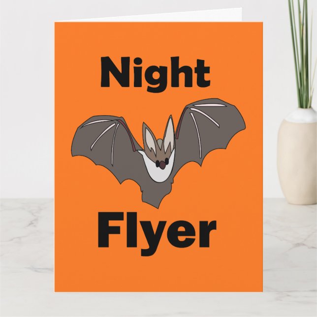 Spooky Cute Bat Night Flyer Card (Front)