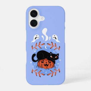 Spooky Cute Black Cat Halloween iPhone 16 Case