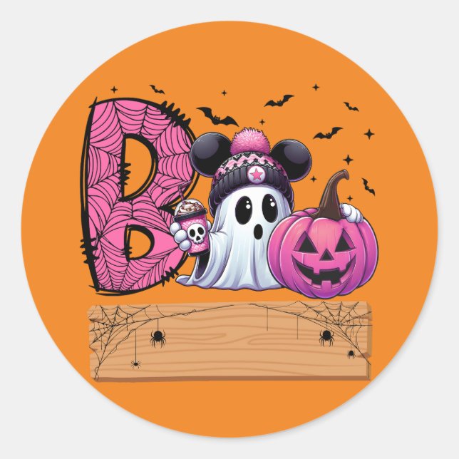 Spooky Cute Boo Ghost Sticker (Front)