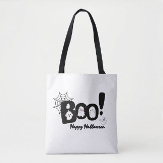 Spooky Cute "Boo!" Halloween Ghost Tote Bag