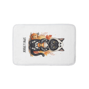 Spooky Cute Cat Halloween Bath Mat