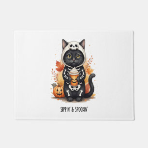 Spooky Cute Cat Halloween Doormat