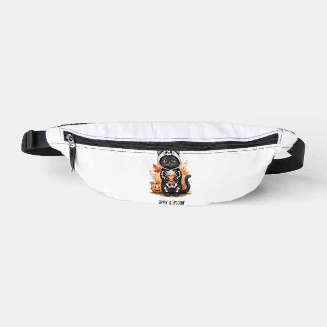 Spooky Cute Cat Halloween Fanny Pack (Front)
