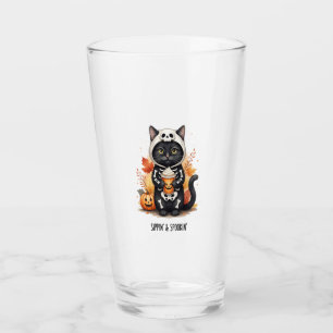 Spooky Cute Cat Halloween Glass