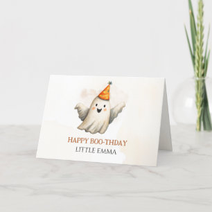Spooky Cute Ghost Birthday Folded Greeting Card
