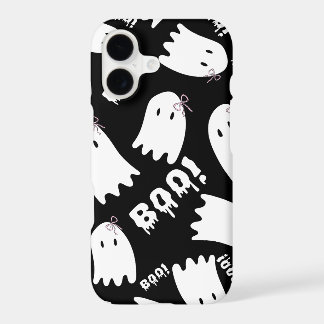 Spooky Cute Ghost Bows Pattern iPhone Case