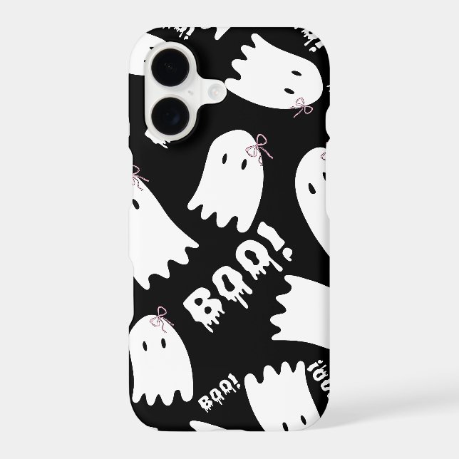 Spooky Cute Ghost Bows Pattern iPhone Case (Back)