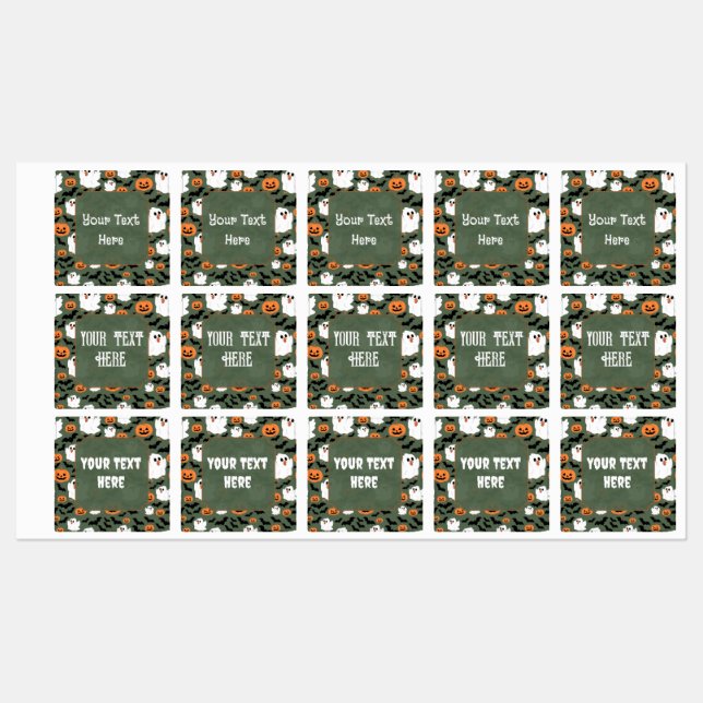 Spooky Cute Ghost Chickens with Pumpkins and Bats  (Sheet)