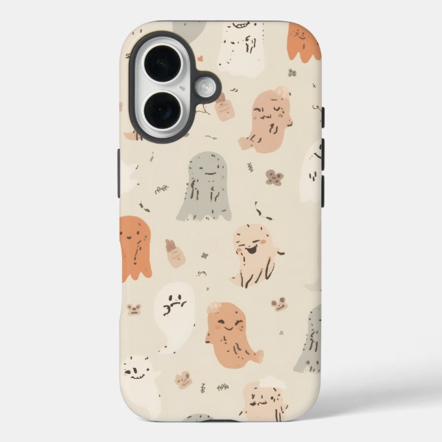 Spooky Cute Ghost Halloween iPhone 16 Tough Case. Case-Mate iPhone Case (Back)
