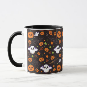 "Spooky Cute Ghost & Pumpkin Halloween Mug" Mug