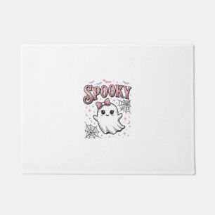Spooky Cute Ghost Vintage Halloween Shirt Design_1 Doormat