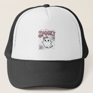 Spooky Cute Ghost Vintage Halloween Shirt Design_1 Trucker Hat