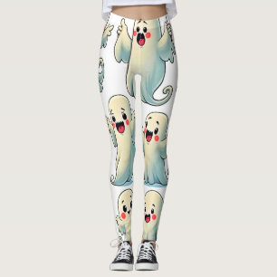 Spooky Cute Ghosts: Hauntingly Fun! Leggings