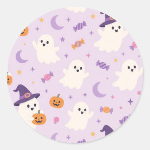 Spooky Cute Ghosts Round Sticker