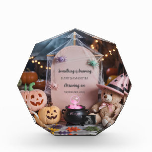 Spooky Cute Girl Halloween Pregnancy Announcement  Photo Block