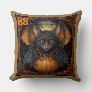 Spooky cute Halloween bat in Disguise Throw Pillow