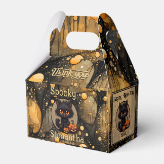 Spooky Cute Halloween Cat Personalized Favor Box