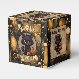 Spooky Cute Halloween Cat Personalized Favor Box