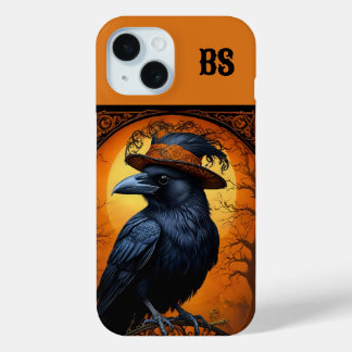 Spooky cute Halloween crow in Disguise iPhone 15 Case