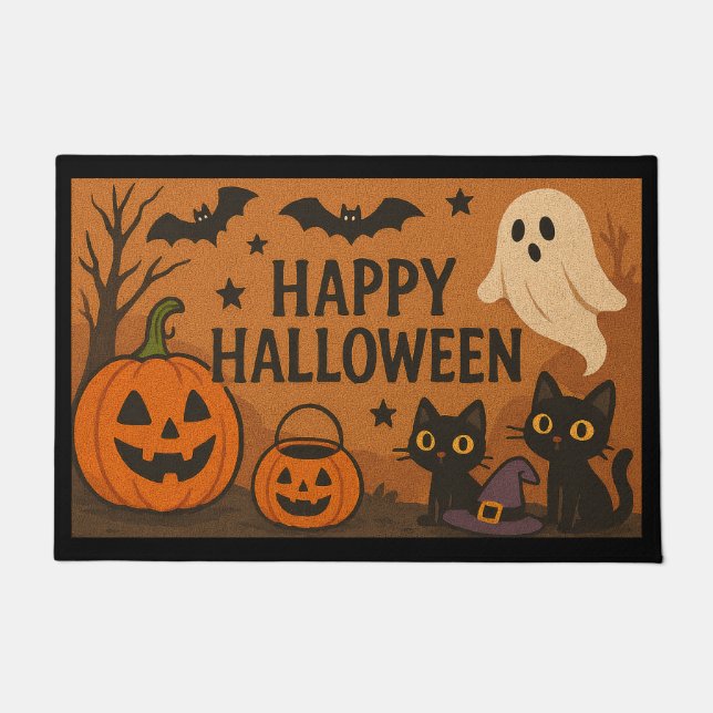 SPOOKY-CUTE HALLOWEEN DOORMAT – Indoor/Outdoor (Front)