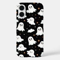 Spooky Cute Halloween Ghost Cloudy Star Sky