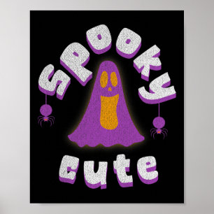 Spooky Cute Halloween Ghost Girls Men's Womens Tee Poster