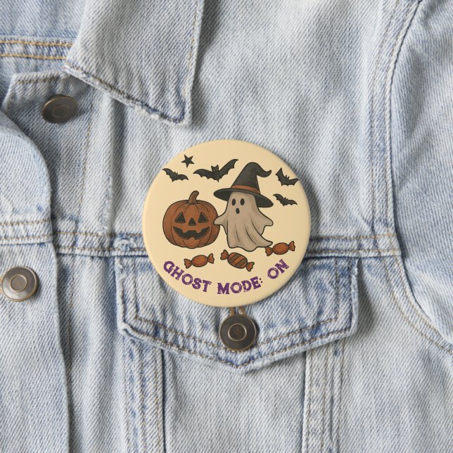 Spooky Cute Halloween – Ghosts, Bats & Candy 3 Inch Round Button (In Situ)