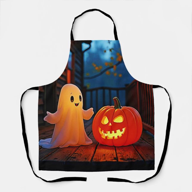 Spooky Cute Halloween Glow Design Apron (Front)