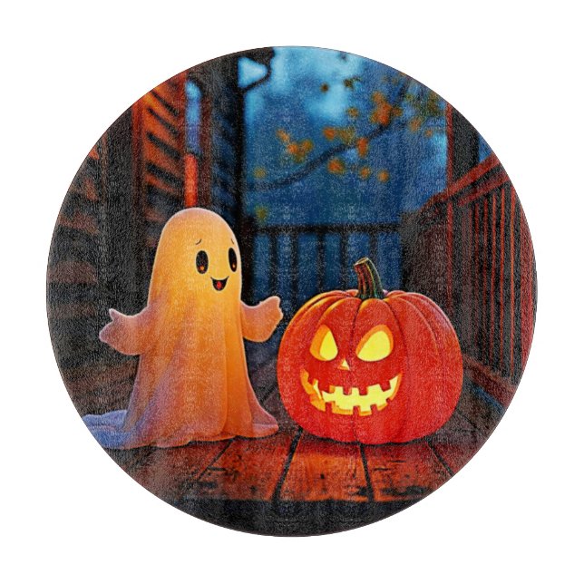 Spooky Cute Halloween Glow Design Cutting Board (Front)