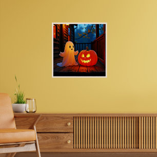 Spooky Cute Halloween Glow Design Poster