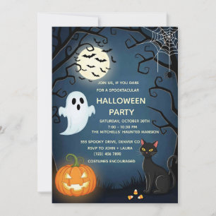 Spooky Cute Halloween Invitation Template   Night 