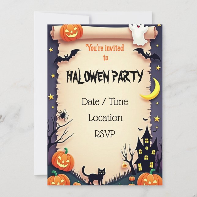 Spooky Cute Halloween Party Invitation (Front)