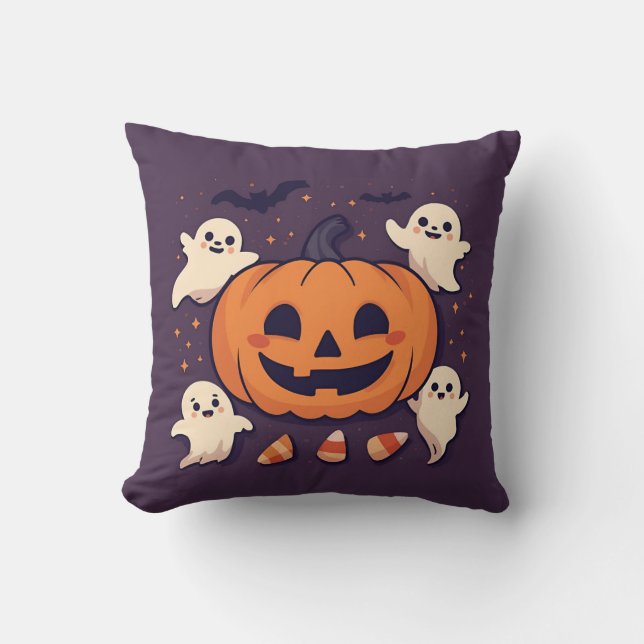 Spooky Cute Halloween Party –Throw Pillow (Front)