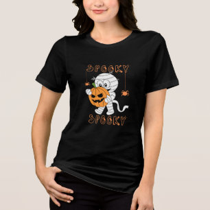 Spooky Cute Halloween – Pumpkin & Ghosts Vibes" Tri-Blend Shirt