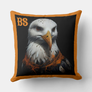 Spooky cute Halloween seagull in Disguise Throw Pillow