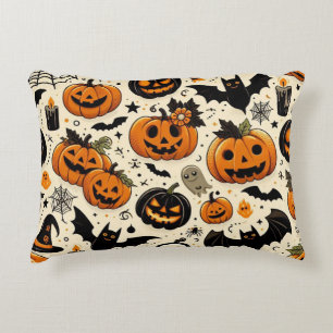 Spooky Cute Halloween Seamless Pattern Accent Pillow
