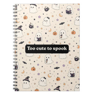 Spooky Cute Halloween Spiral Notebook – Mini Ghost