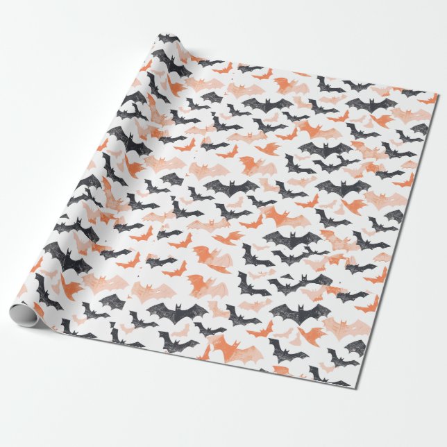 Spooky Cute Happy Halloween  Wrapping Paper (Unrolled)