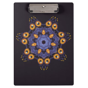 Spooky Cute Mandala Monster Art Halloween Creature Clipboard