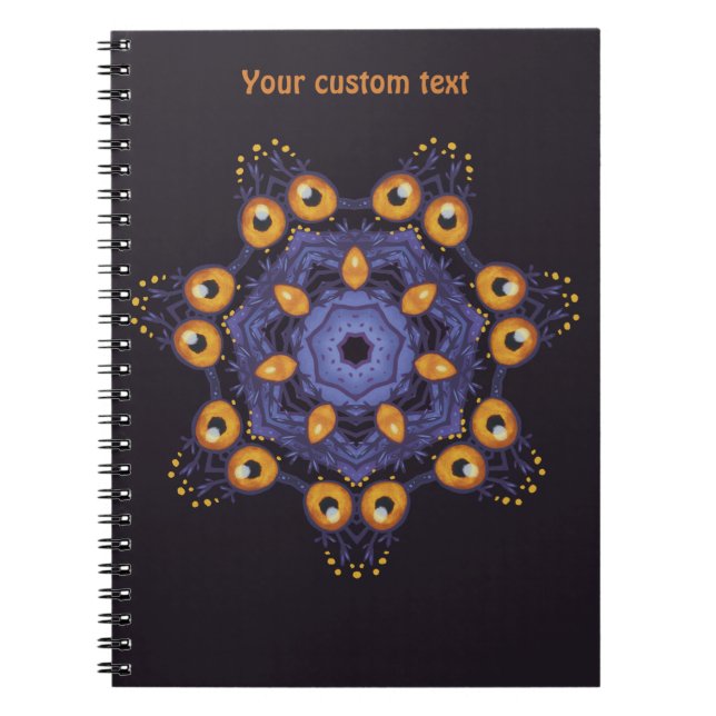 Spooky Cute Mandala Monster Art Halloween Creature Notebook (Front)