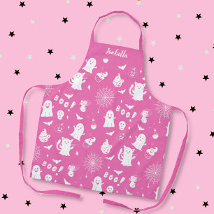 Spooky Cute Pink Personalized Halloween Apron