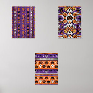 Spooky-Cute Pumpkin Pattern Art Print / Frame for