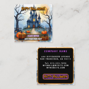 Spooky Cute Trendy Halloween Collection Square Business Card