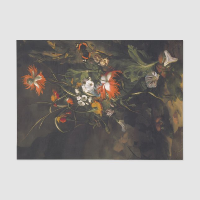 Spooky Dark Flowers Scene Tissue Paper (Front)