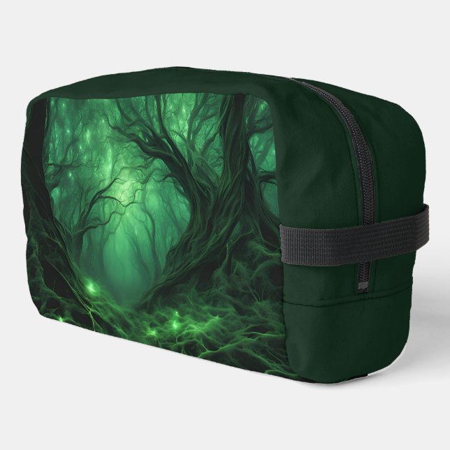 Spooky Dark Green Forest Dopp Kit (Left Corner)
