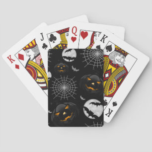 Spooky Dark Halloween Pattern Playing Cards