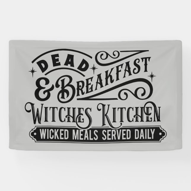 spooky dead breakfast Halloween word art Banner (Horizontal)