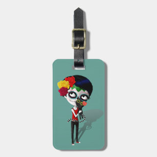 Spooky Dia de Los Muertos Girl Luggage Tag