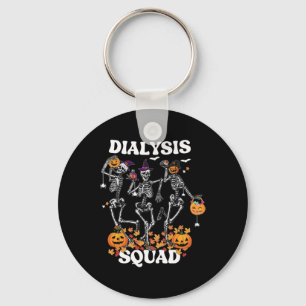 Spooky Dialysis Squad Nurse Skeleton Dancing Dialy Keychain